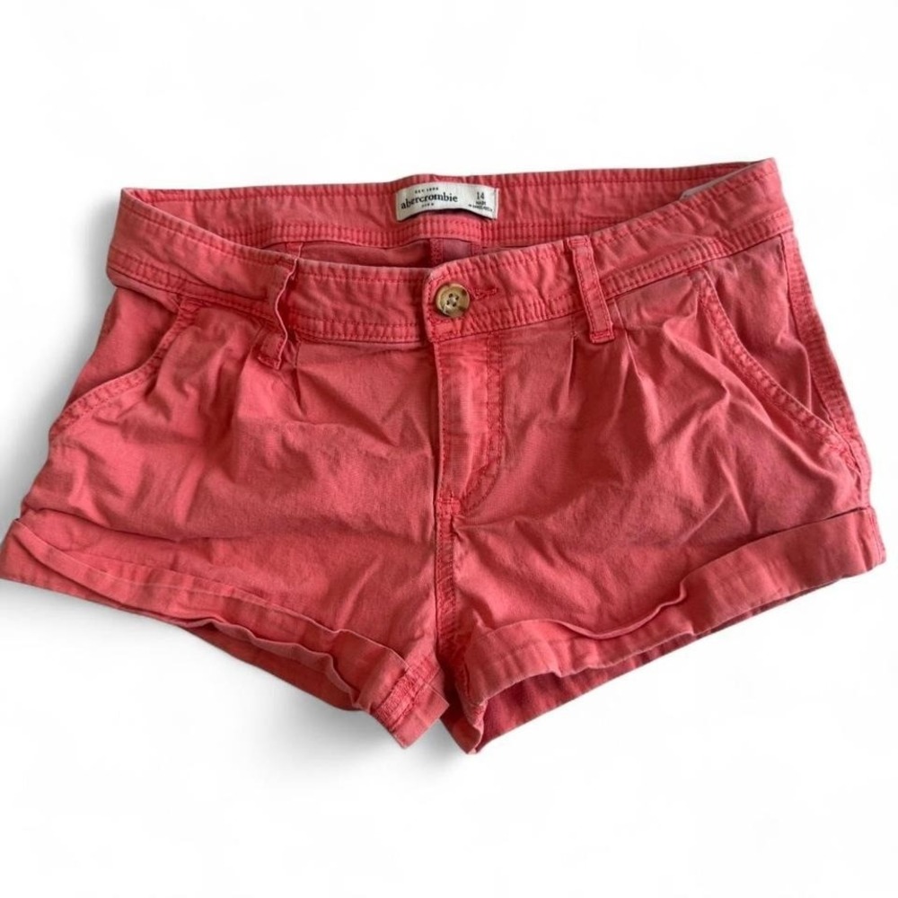 Abercrombie Kids Size 14‎ Girls Coral Shorts 98% Cotton Casual Summer
